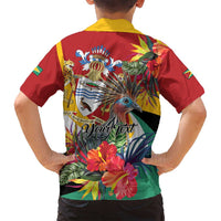 Personalized Guyana Canje Pheasant Family Matching Long Sleeve Bodycon Dress and Hawaiian Shirt Tropical Flowers - Wonder Print Shop