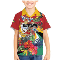 Personalized Guyana Canje Pheasant Family Matching Mermaid Dress and Hawaiian Shirt Tropical Flowers - Wonder Print Shop