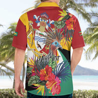 Personalized Guyana Canje Pheasant Hawaiian Shirt Tropical Flowers - Wonder Print Shop
