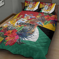 Guyana Canje Pheasant Quilt Bed Set Tropical Flowers - Wonder Print Shop