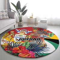 Guyana Canje Pheasant Round Carpet Tropical Flowers - Wonder Print Shop