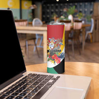 Personalized Guyana Canje Pheasant Skinny Tumbler Tropical Flowers - Wonder Print Shop