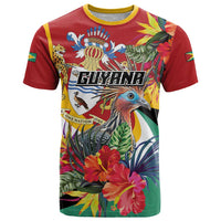 Personalized Guyana Canje Pheasant T Shirt Tropical Flowers - Wonder Print Shop