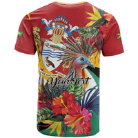 Personalized Guyana Canje Pheasant T Shirt Tropical Flowers - Wonder Print Shop