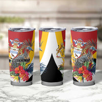 Personalized Guyana Canje Pheasant Tumbler Cup Tropical Flowers - Wonder Print Shop