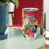 Personalized Guyana Canje Pheasant Tumbler Cup Tropical Flowers - Wonder Print Shop