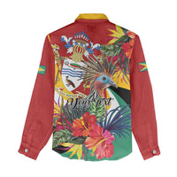 Personalized Guyana Canje Pheasant Women Casual Shirt Tropical Flowers - Wonder Print Shop
