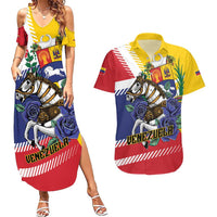 Personalized Venezuela White Horse Couples Matching Summer Maxi Dress and Hawaiian Shirt Veneziola Flag Colors - Wonder Print Shop