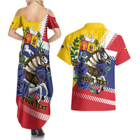 Personalized Venezuela White Horse Couples Matching Summer Maxi Dress and Hawaiian Shirt Veneziola Flag Colors - Wonder Print Shop