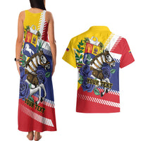 Personalized Venezuela White Horse Couples Matching Tank Maxi Dress and Hawaiian Shirt Veneziola Flag Colors - Wonder Print Shop