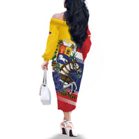 Personalized Venezuela White Horse Family Matching Off The Shoulder Long Sleeve Dress and Hawaiian Shirt Veneziola Flag Colors - Wonder Print Shop