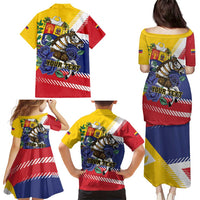 Personalized Venezuela White Horse Family Matching Puletasi and Hawaiian Shirt Veneziola Flag Colors - Wonder Print Shop