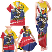 Personalized Venezuela White Horse Family Matching Tank Maxi Dress and Hawaiian Shirt Veneziola Flag Colors - Wonder Print Shop
