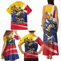Personalized Venezuela White Horse Family Matching Tank Maxi Dress and Hawaiian Shirt Veneziola Flag Colors - Wonder Print Shop