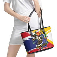 Venezuela White Horse Leather Tote Bag Veneziola Flag Colors - Wonder Print Shop
