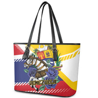 Venezuela White Horse Leather Tote Bag Veneziola Flag Colors - Wonder Print Shop