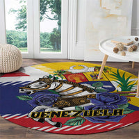 Venezuela White Horse Round Carpet Veneziola Flag Colors - Wonder Print Shop