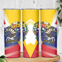 Personalized Venezuela White Horse Skinny Tumbler Veneziola Flag Colors - Wonder Print Shop