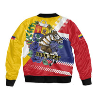 Personalized Venezuela White Horse Sleeve Zip Bomber Jacket Veneziola Flag Colors - Wonder Print Shop