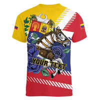 Personalized Venezuela White Horse Women V-Neck T-Shirt Veneziola Flag Colors - Wonder Print Shop