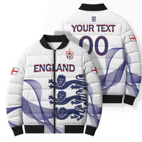 Custom England 2026 World Football Bomber Puffer Jacket Three Lions Go Champions