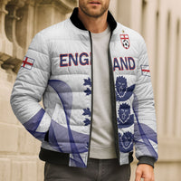 Custom England 2026 World Football Bomber Puffer Jacket Three Lions Go Champions