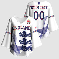 Custom England 2026 World Football Kimono Sleeve Blouse Three Lions Go Champions