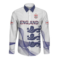 Custom England 2026 World Football Long Sleeve Button Shirt Three Lions Go Champions