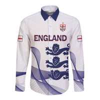 Custom England 2026 World Football Long Sleeve Button Shirt Three Lions Go Champions