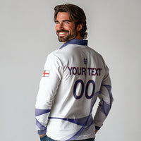 Custom England 2026 World Football Long Sleeve Polo Shirt Three Lions Go Champions