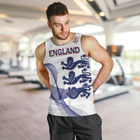 Custom England 2026 World Football Men Tank Top Three Lions Go Champions