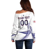 Custom England 2026 World Football Off Shoulder Sweater Three Lions Go Champions