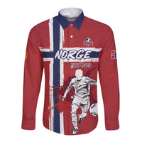 Custom Norge 2026 World Football Long Sleeve Button Shirt Vikings Go Champions