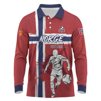 Custom Norge 2026 World Football Long Sleeve Polo Shirt Vikings Go Champions