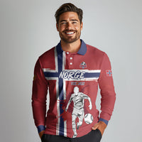 Custom Norge 2026 World Football Long Sleeve Polo Shirt Vikings Go Champions