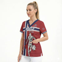 Custom Norge 2026 World Football Scrub Top Vikings Go Champions