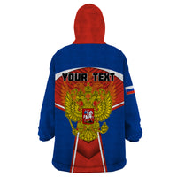 Personalised Russia Wearable Blanket Hoodie Russian Eagle and Kremlin - Wonder Print Shop