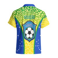 Brazil Football Hawaiian Shirt Brasil Leopard Pattern - Wonder Print Shop
