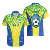 Brazil Football Hawaiian Shirt Brasil Leopard Pattern - Wonder Print Shop