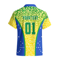 Personalised Brazil Football Hawaiian Shirt Brasil Leopard Pattern - Wonder Print Shop