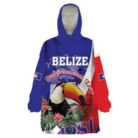 Belize Independence Day 1981 Wearable Blanket Hoodie Bileez Keel Billed Toucan - Wonder Print Shop