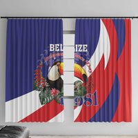 Belize Independence Day 1981 Window Curtain Bileez Keel Billed Toucan - Wonder Print Shop