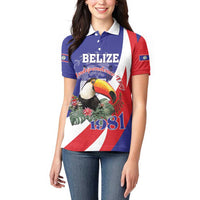 Belize Independence Day 1981 Women Polo Shirt Bileez Keel Billed Toucan - Wonder Print Shop