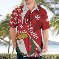 Malta Hawaiian Shirt Virtute et constantia Maltese Cross Pattern - Wonder Print Shop