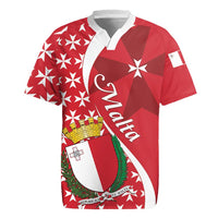 Malta Rugby Jersey Virtute et constantia Maltese Cross Pattern - Wonder Print Shop