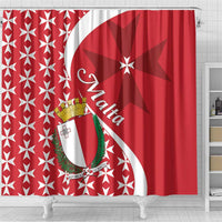 Malta Shower Curtain Virtute et constantia Maltese Cross Pattern