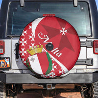 Malta Spare Tire Cover Virtute et constantia Maltese Cross Pattern - Wonder Print Shop