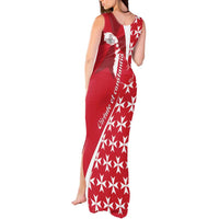 Malta Tank Maxi Dress Virtute et constantia Maltese Cross Pattern - Wonder Print Shop
