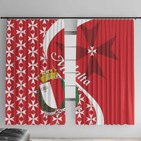 Malta Window Curtain Virtute et constantia Maltese Cross Pattern - Wonder Print Shop