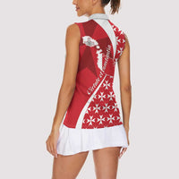 Malta Women Sleeveless Polo Shirt Virtute et constantia Maltese Cross Pattern - Wonder Print Shop
